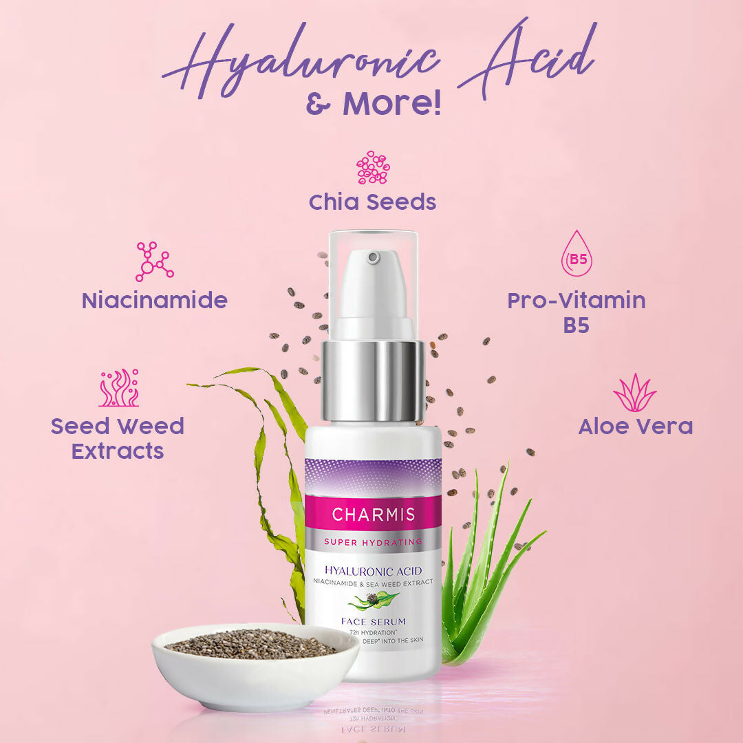 Charmis Super Hydrating Face Serum For 72h Hydration With Hyaluronic Acid | Grocsy