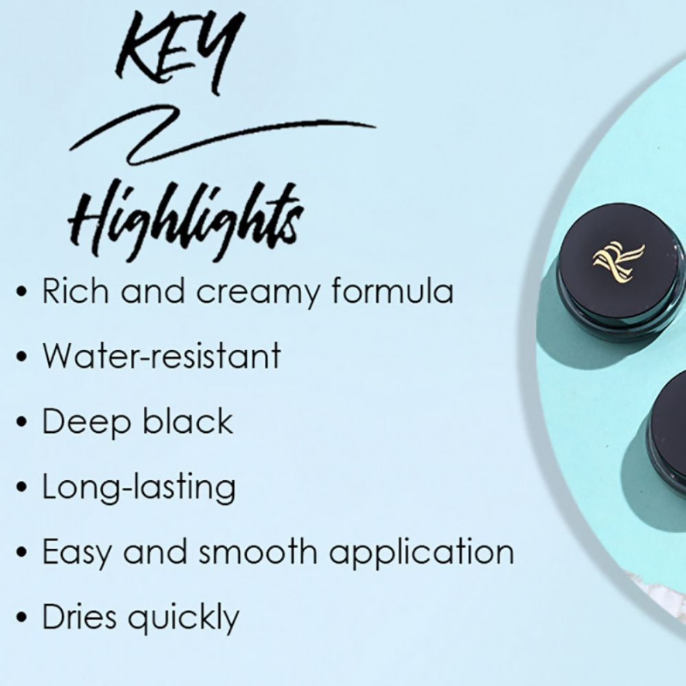Ronzille 36Hr Waterproof And Smudge Proof Long Wear Gel Eyeliner With Brush - Black And Blue | Grocsy