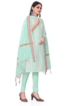 Sky Blue Cotton Jacquard Woven Unstitched Dress Material - Amara | Grocsy