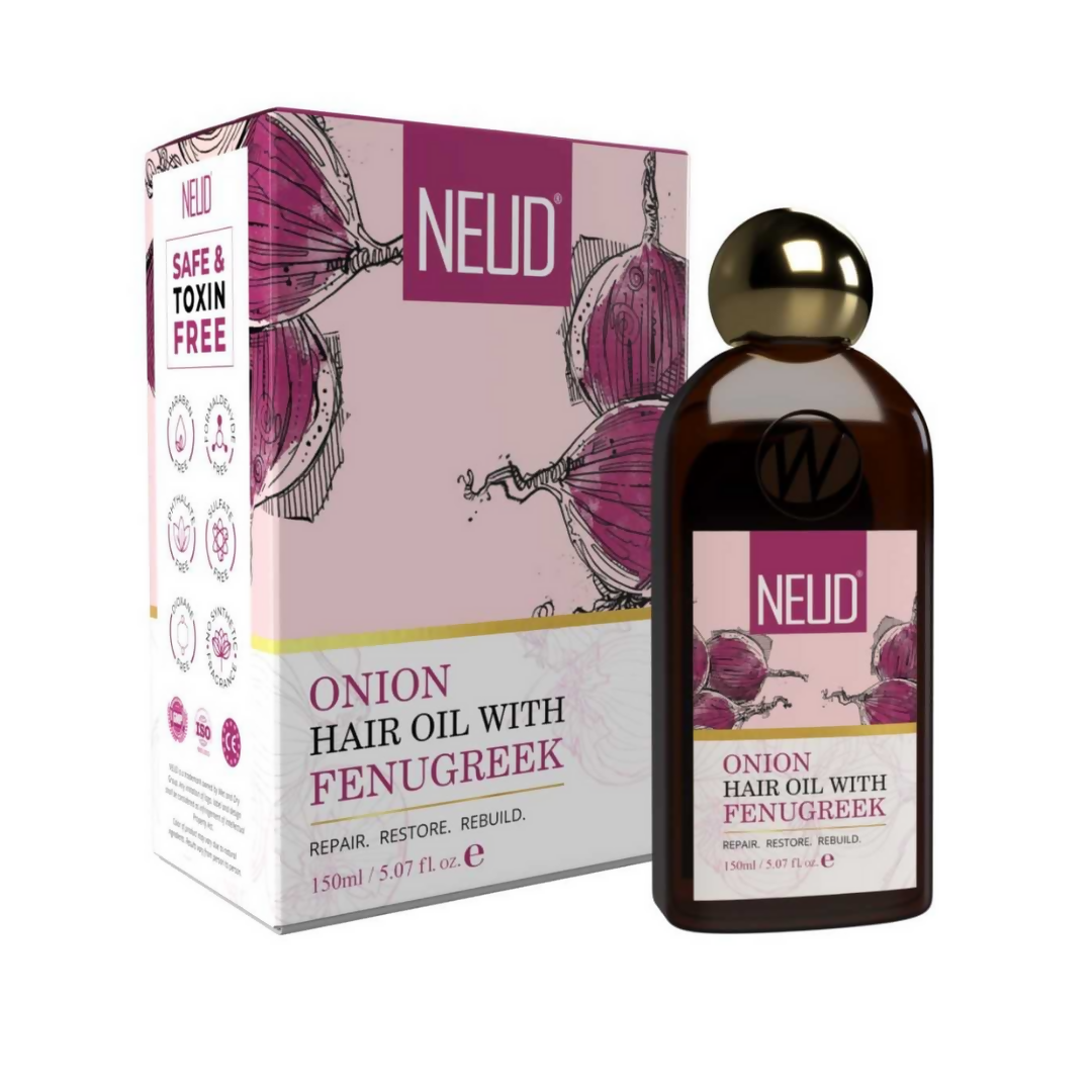 Neud Premium Onion Hair Oil with Fenugreek | Grocsy