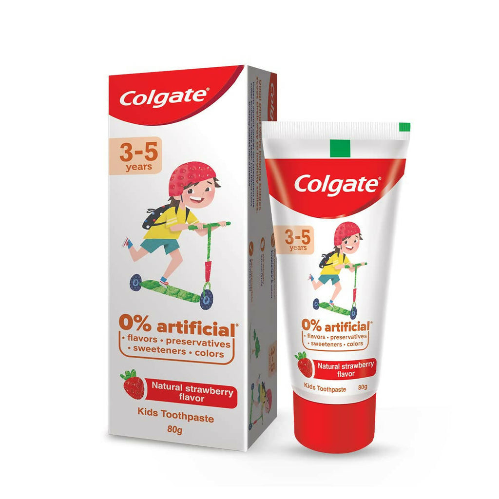 Colgate Toothpaste with Natural Strawberry Flavour for Kids | Grocsy
