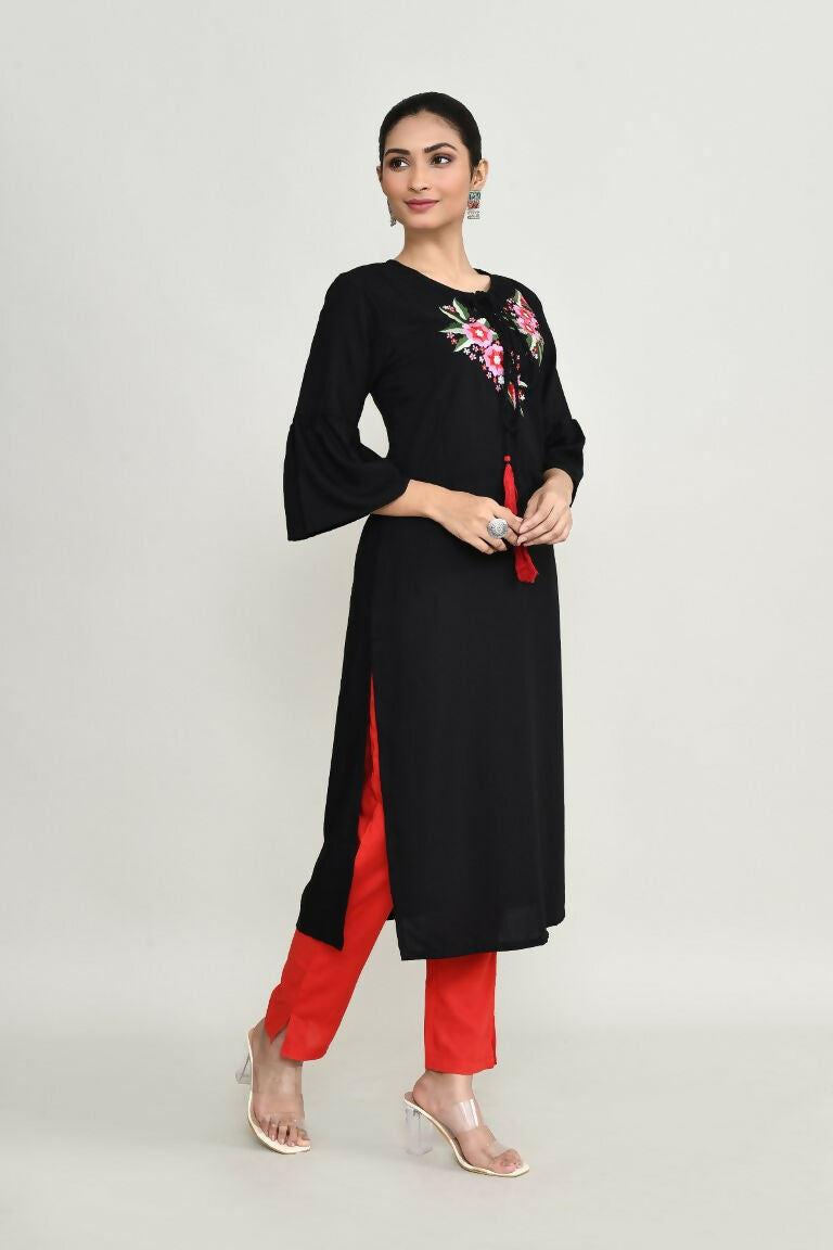 Joban Fashion Black Rayon Tunic | Grocsy