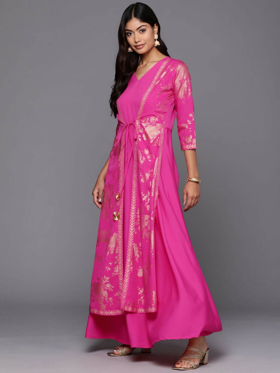 Ahalyaa Women's Traditional wear Ethnic Dress - Pink | Grocsy