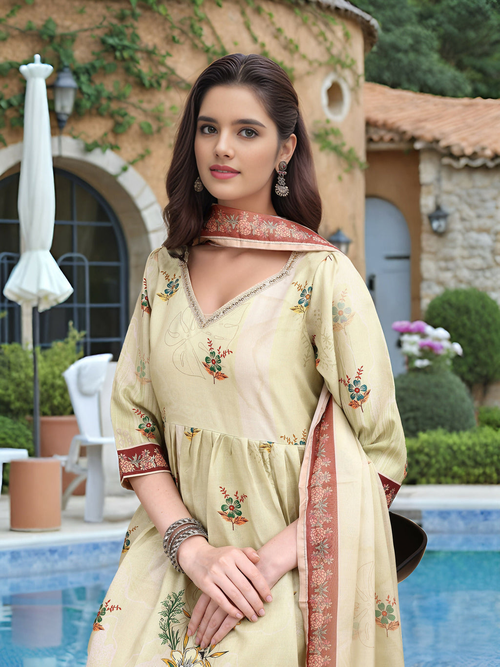 Joban Fashion Off White Position Digital Print With Position Foil Kurta Set | Grocsy