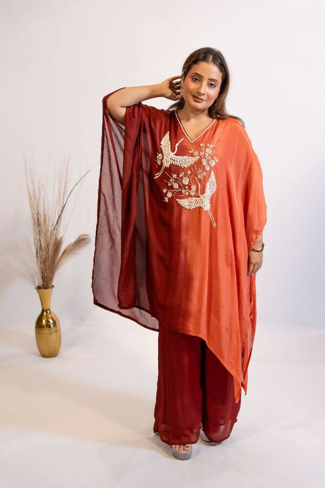 Timaraa Rust & Red Ombre Shaded Co-Ord Set | Grocsy