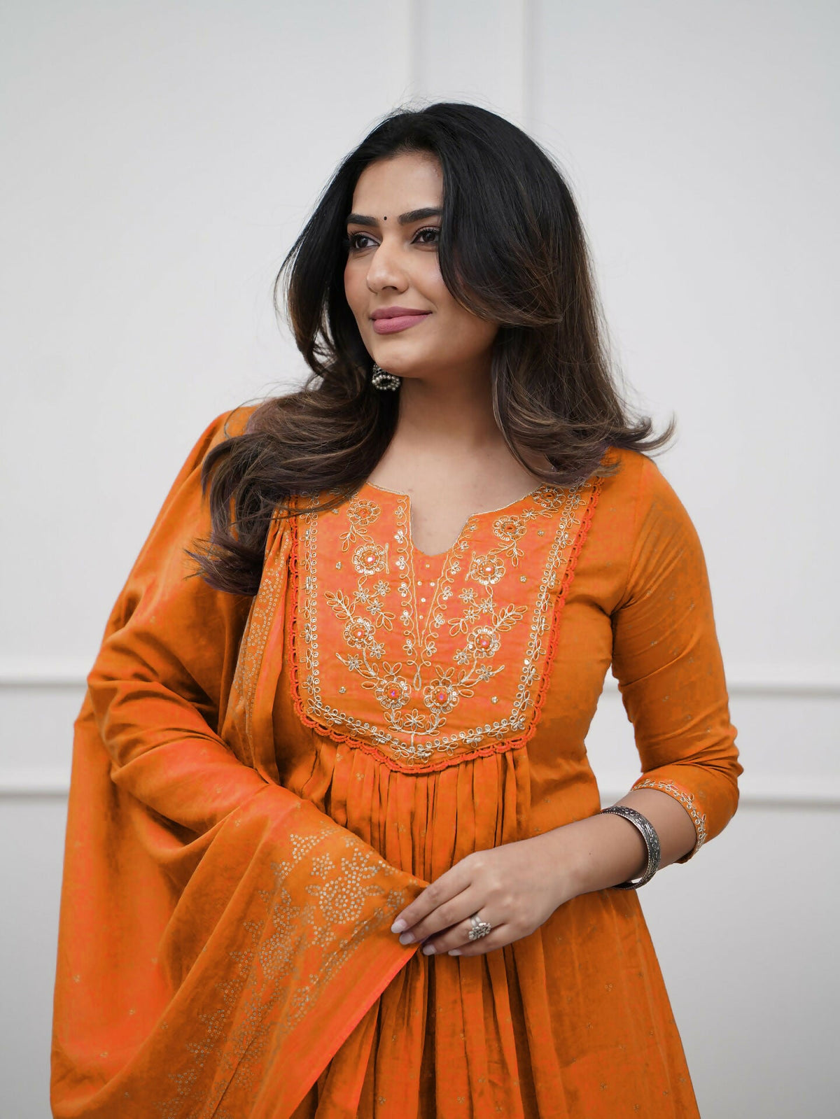 The52 Women's Beautiful Cotton Fabric Embroidery Work Straight Kurta Pant and Dupatta Set | Grocsy