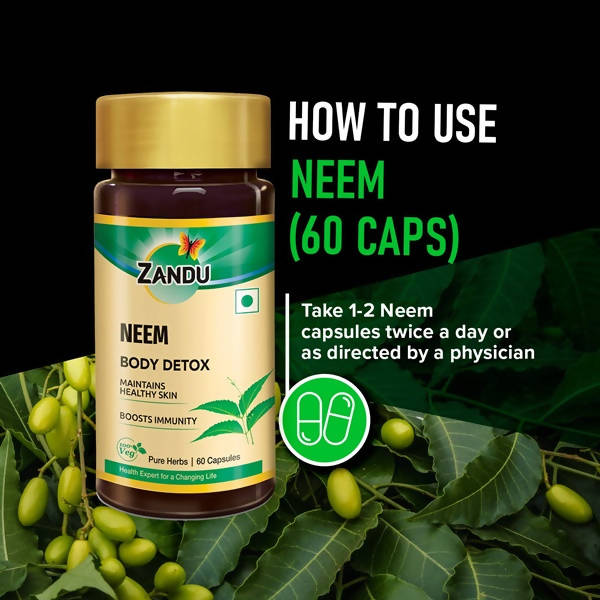 Zandu Neem Body Detox Capsules | Grocsy