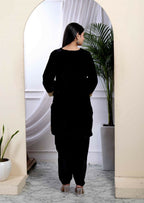 Miravan Women's Black Velvet Dreams Embroidered Co-ord Set | Grocsy