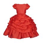 Asmaani Baby Girl's Red Colour Satin A-Line Maxi Full Length Dress (AS-DRESS-22117) | Grocsy