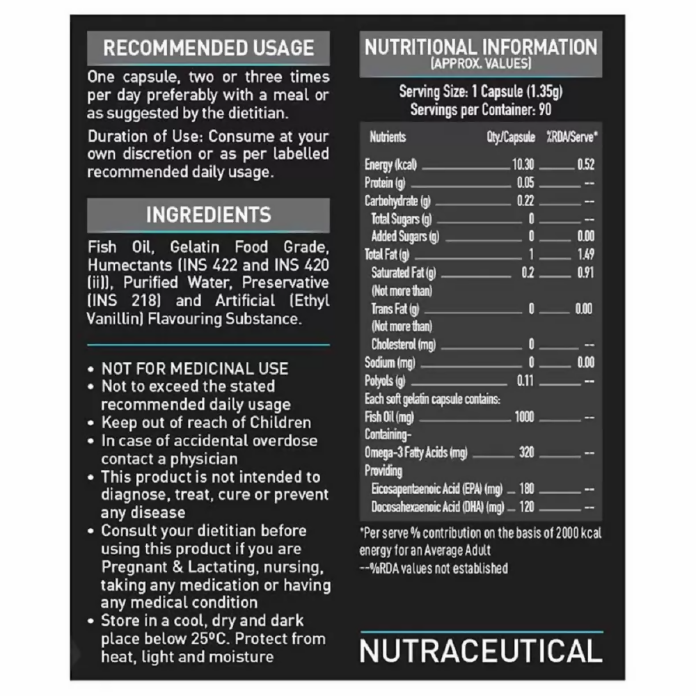 MuscleBlaze Fish Oil 1000 Mg Capsules | Grocsy