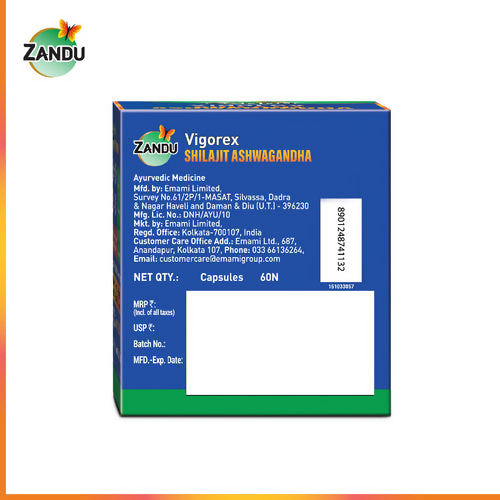 Zandu Vigorex SJ Ashwagandha Capsules | Grocsy