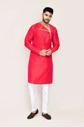 Joban Fashion Pink Colored Art Silk Fabric Kurta With Straight Fit Pant | Grocsy