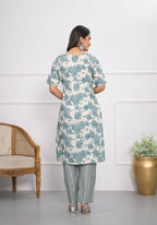 Festive Wear Ethnic Off White chanderi Stitched Suit - Anbazaar | Grocsy
