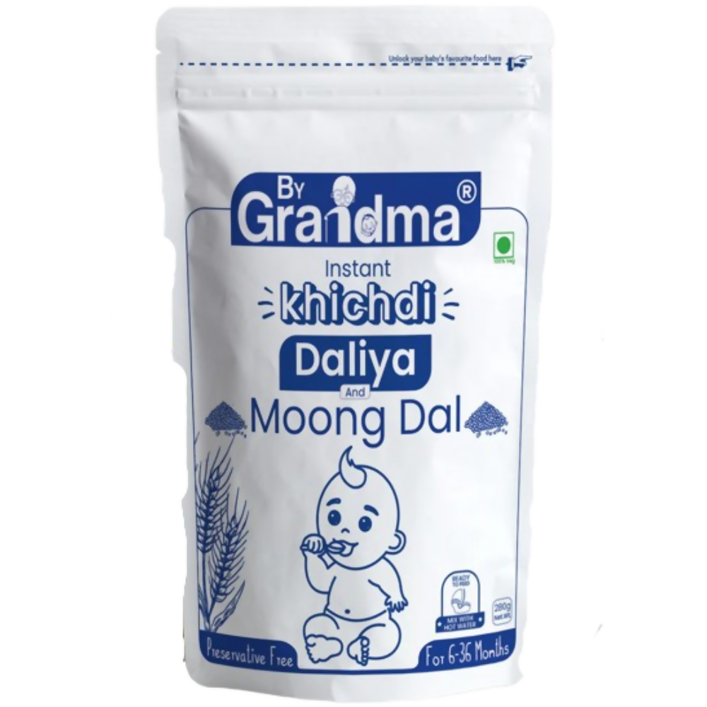 By Grandma Sprouted Cereal Instant Kichidi - Mix-Broken Wheat And Moong Dal | Grocsy