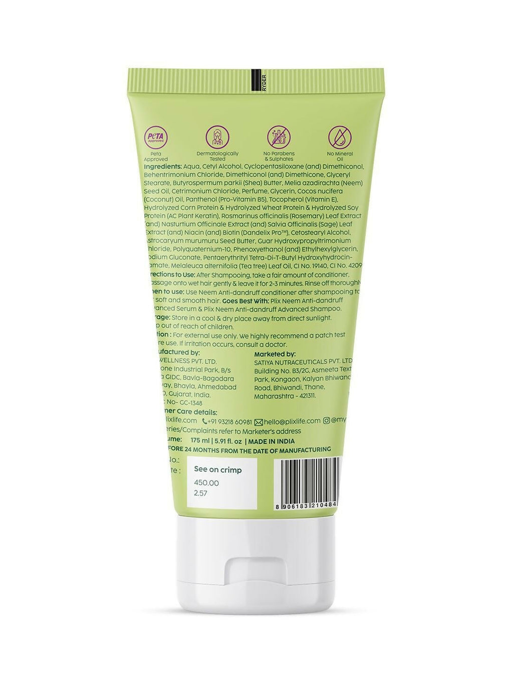 PLIX The Plant Fix Neem Advanced Anti-Dandruff Conditioner Reduces Dandruff, Dryness & Frizz | Grocsy