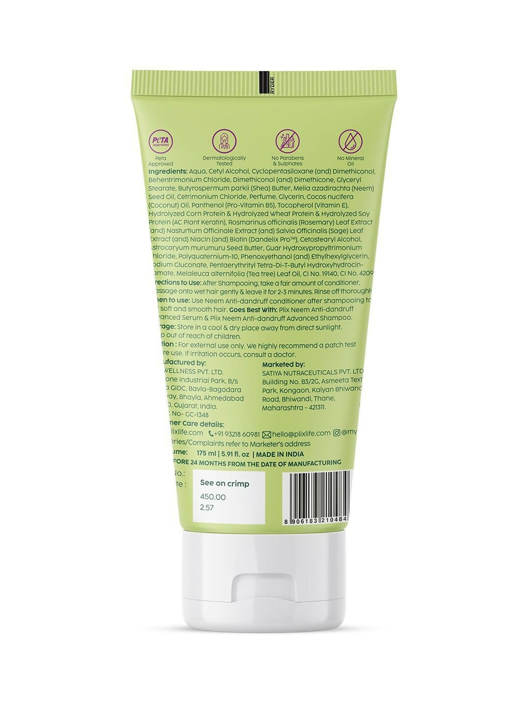 PLIX The Plant Fix Neem Advanced Anti-Dandruff Conditioner Reduces Dandruff, Dryness & Frizz | Grocsy