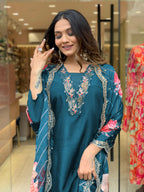 Yash Enterprise Morpankh Rayon Embroidery Party Wear Suit Set | Grocsy