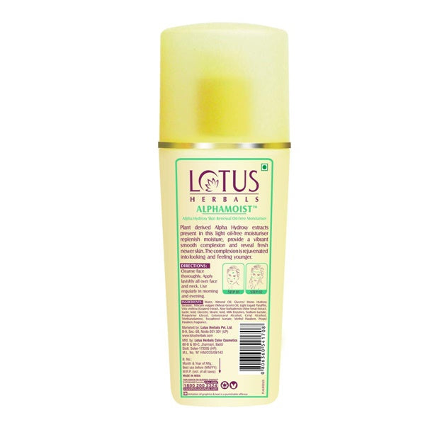 Lotus Herbal Alphamoist Alpha Hydroxy Skin Renewal Oil Free Moisturiser | Grocsy
