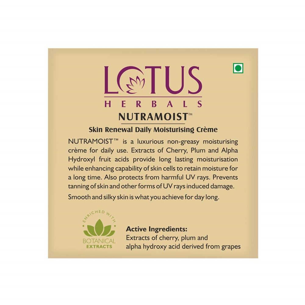 Lotus Herbals Nutramoist Skin Renewal Daily Moisturising Creme, SPF 25 | Grocsy