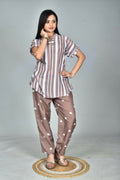 Morchari Digital Print Semi Muslin Co-Ord Set Top & Trouser-Multicolor | Grocsy