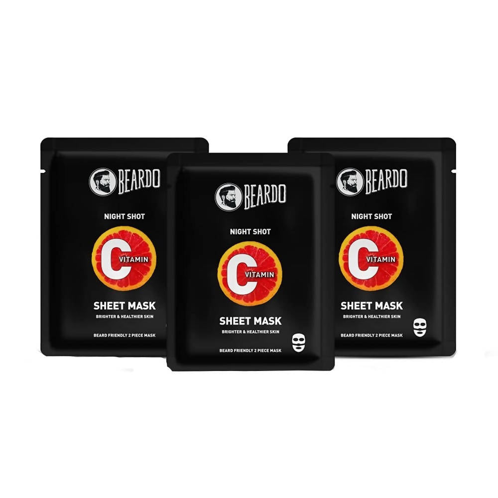 Beardo Night Shot Vitamin C Sheet Masks | Grocsy