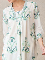 Indo Era Women Floral Printed Regular Sequinned Pure Cotton Kurta with Palazzos | Grocsy