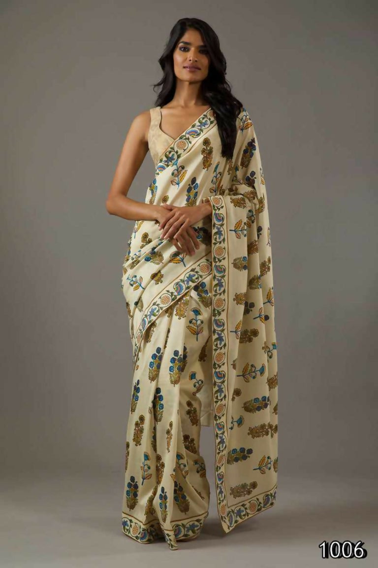 Partywear Designer Pastle Bright Moss Fancy Saree - Durga | Grocsy