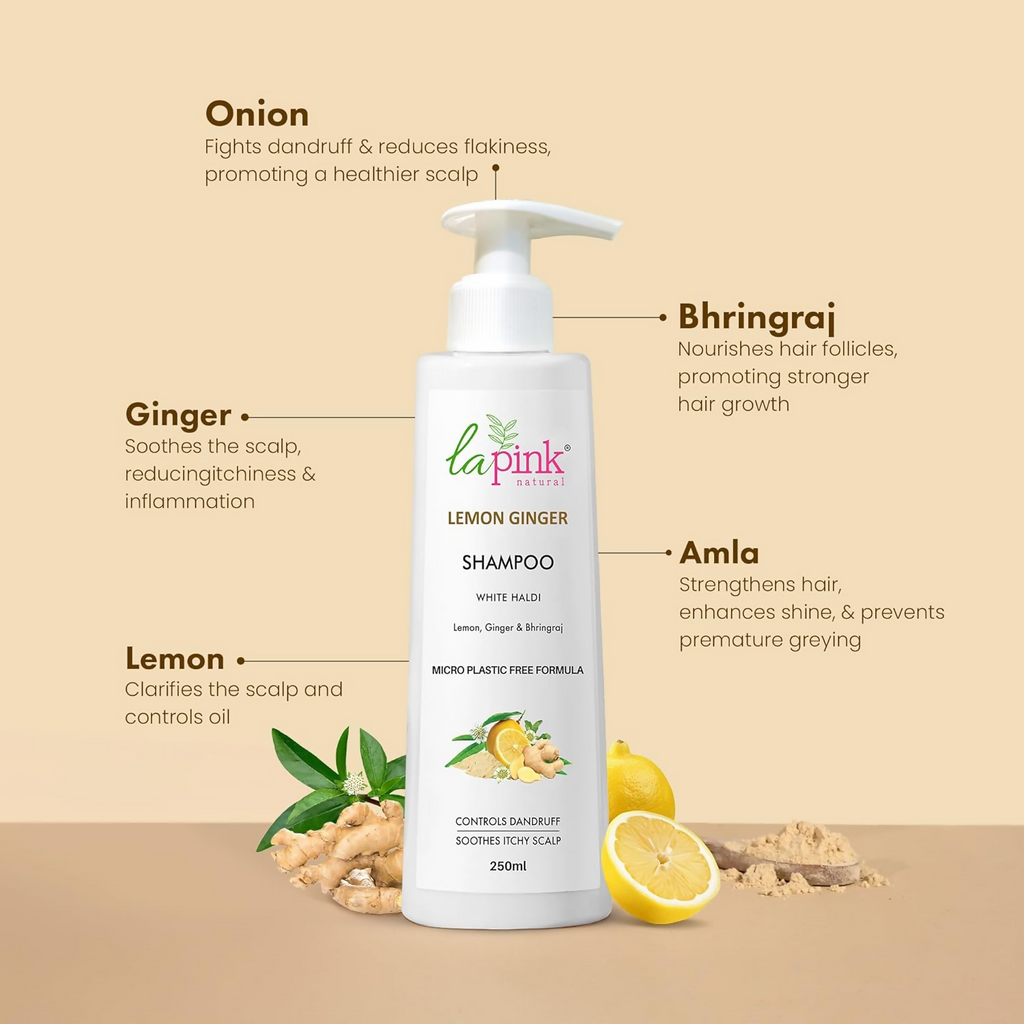 La Pink Lemon Ginger Shampoo With White Haldi | Grocsy
