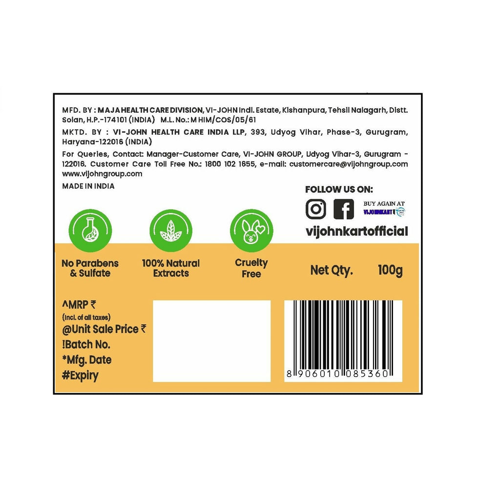 VI-JOHN Prakritik Yogurt & Honey Face Pack Restoresgmlow, Made With 100% Natural Bio Actives | Grocsy