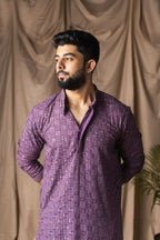 Purple Rayon Thread Embroidery Work Kurta Set - Mahotsav | Grocsy