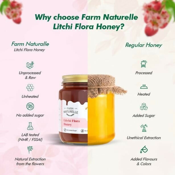Farm Naturelle 100% Pure Litchi Flora Honey – Natural Sweetness | Grocsy
