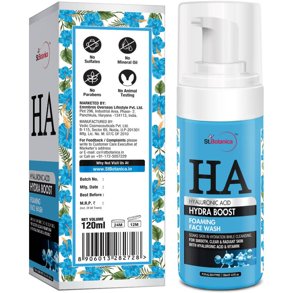 St.Botanica Hyaluronic Acid Hydra Boost Foaming Face Wash | Grocsy