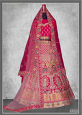 Pink Velvet Cord Embroidery With Beads & Stones Lehenga Choli - Nimaya Tyohar | Grocsy