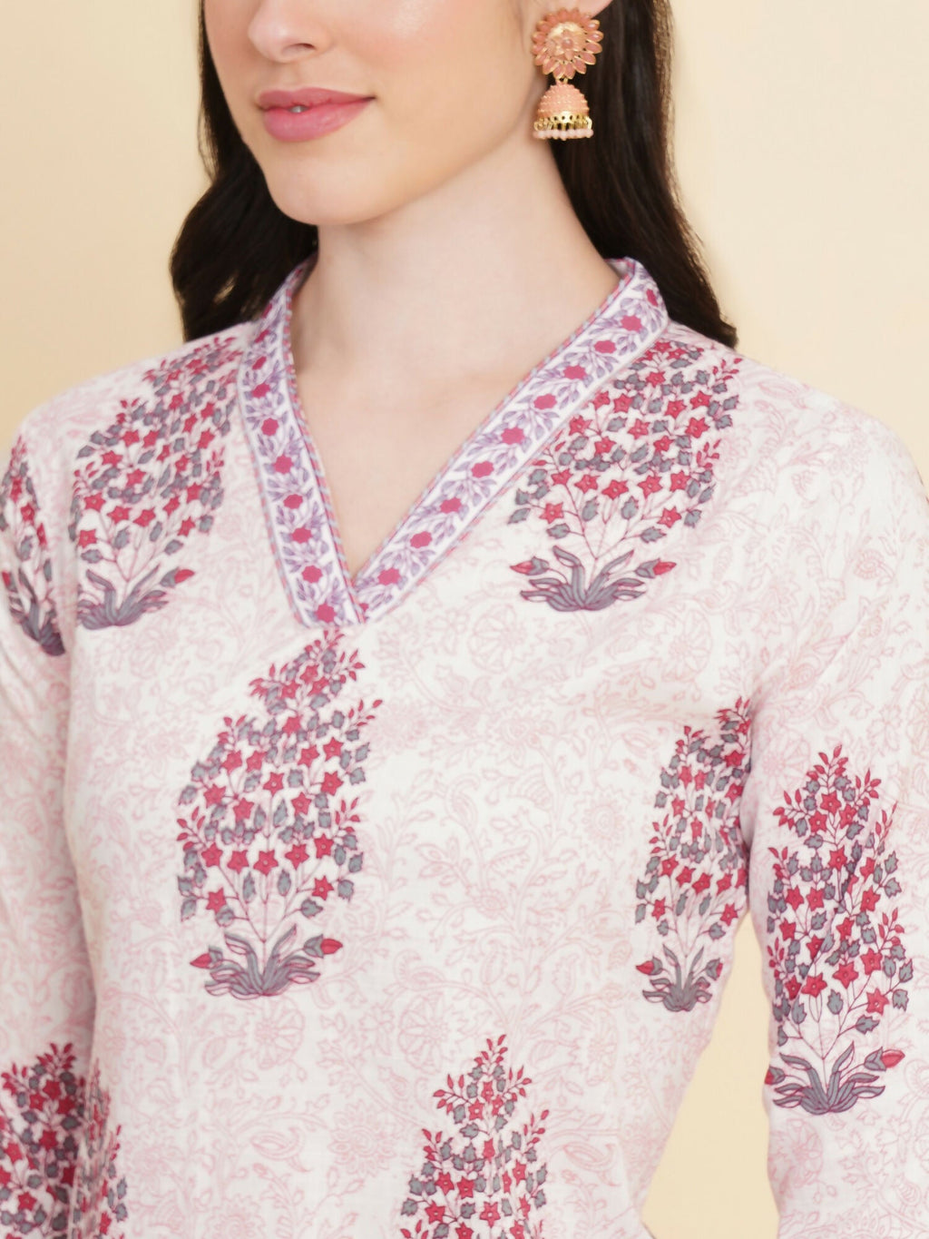 Designer Stylish White Cotton Stitched Suit With Dupatta - Tanisha | Grocsy