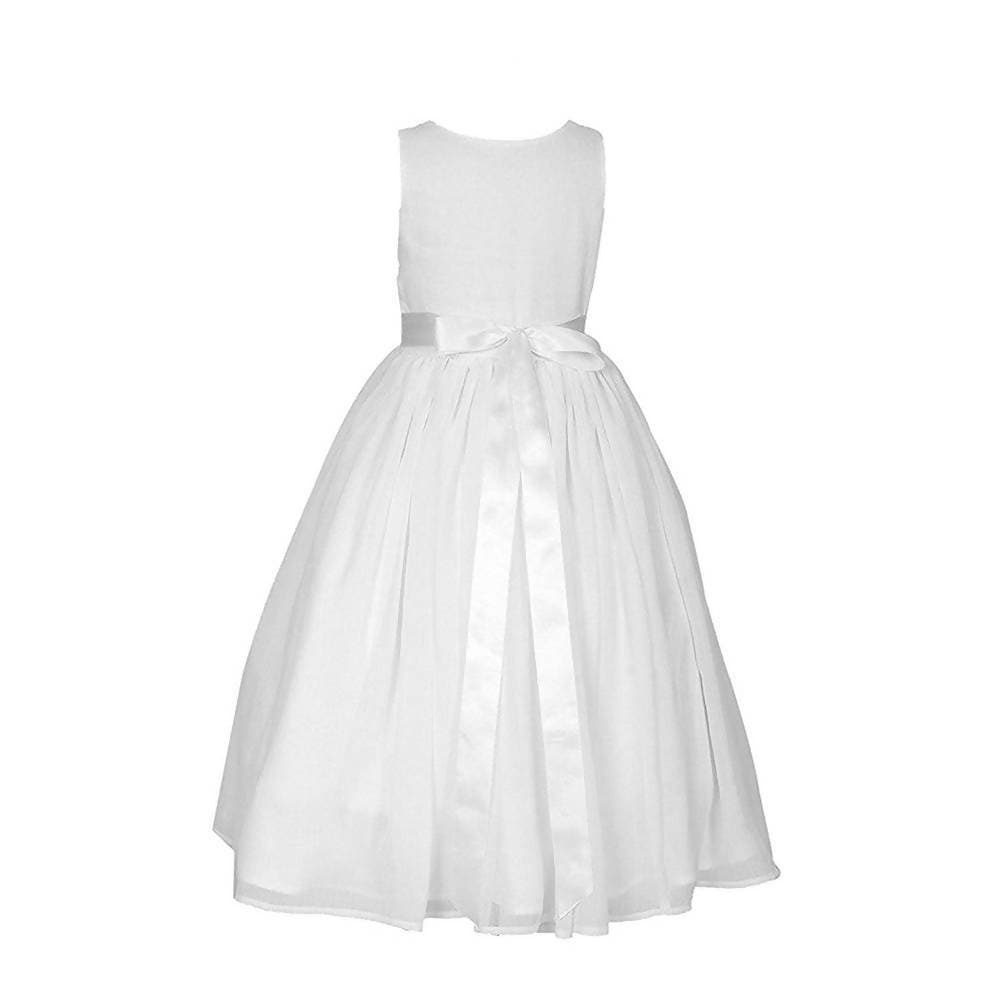 Asmaani Baby Girl's White Satin A-Line Maxi Full Length Dress (AS-DRESS-22002) | Grocsy