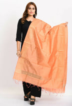 Mominos Fashion Moeza Women's Banarsi Silk Woven Design Peach Dupatta | Grocsy