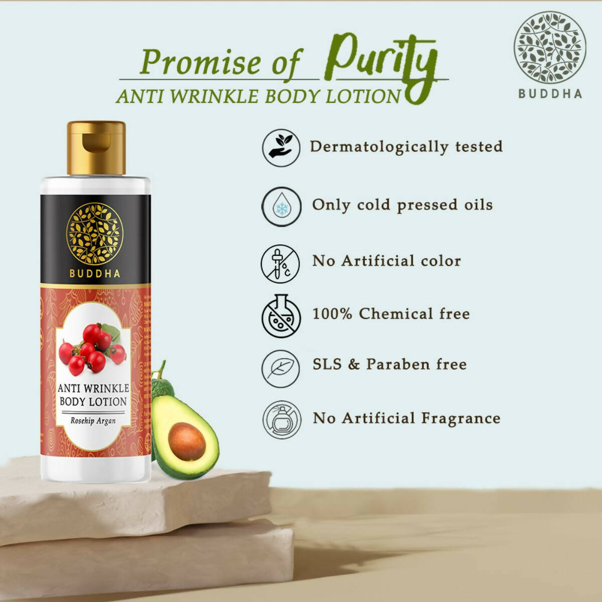 Buddha Natural Anti Wrinkle Body Lotion - For Wrinkles & Fine Lines | Grocsy