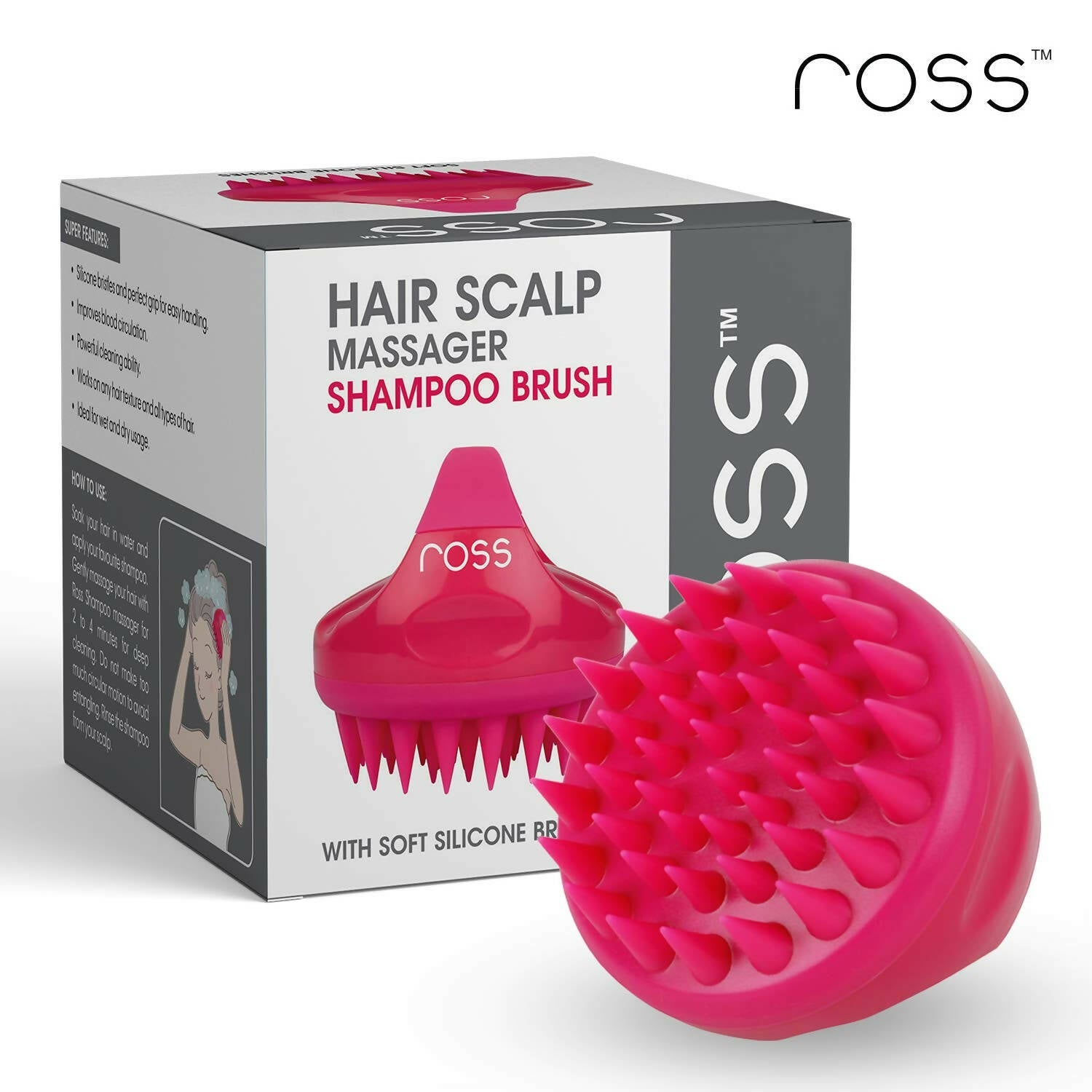 Ross Hair Scalp Massager Shampoo Brush | Grocsy