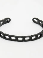 NVR Men's Black Rhodium-Plated Metal Cuff Bracelet