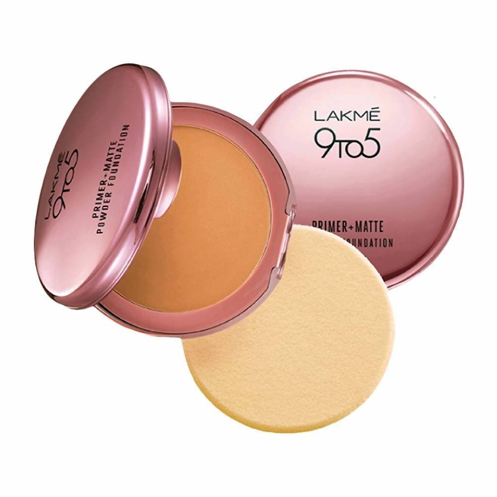 Lakme 9 To 5 Primer With Matte Powder Foundation Compact - Silky Golden | Grocsy