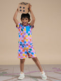 Snakes and Ladders Boys Multi Color Rotary Print Shirt and Boxer Set from Siblings Collection | Grocsy