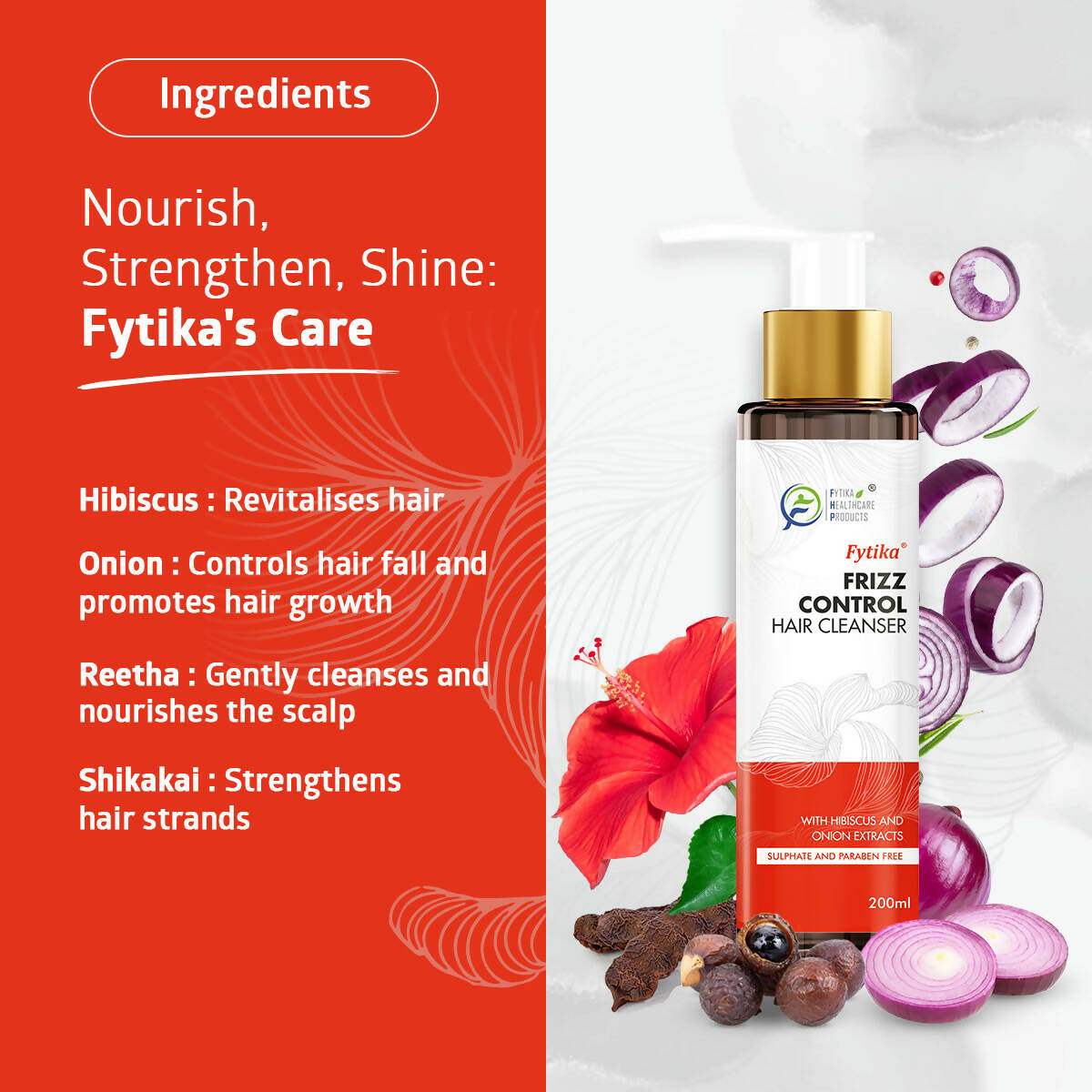 Fytika Frizz Control Hair Cleanser with Hibiscus & Onion Extracts | Grocsy