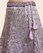 Lavender Organza Mirror With Coding Work Lehenga Choli with Dupatta - Tanya | Grocsy