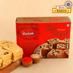 Zardosi Lustrous Rakhi And Soan Papdi Combo | Grocsy