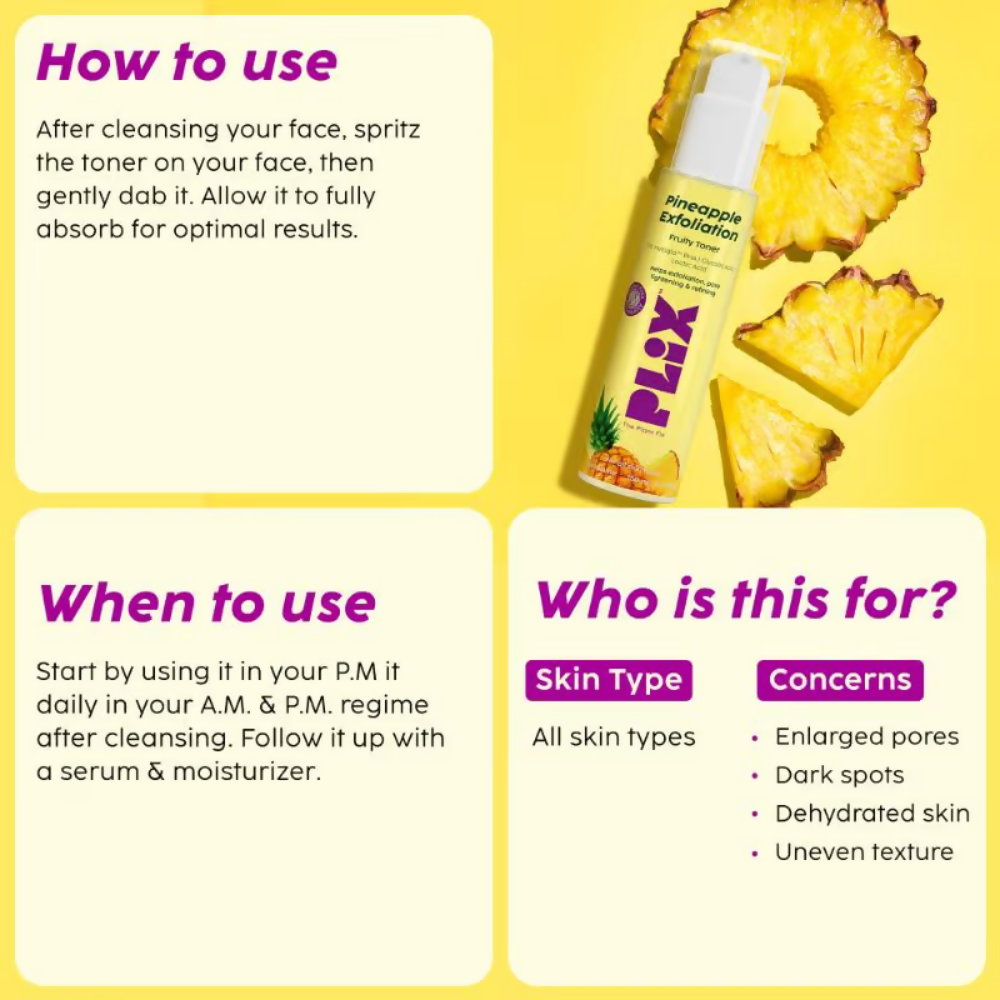 PLIX The Plant Fix Pineapple Depigmentation Regime With Fruity Toner & Cleanser | Grocsy
