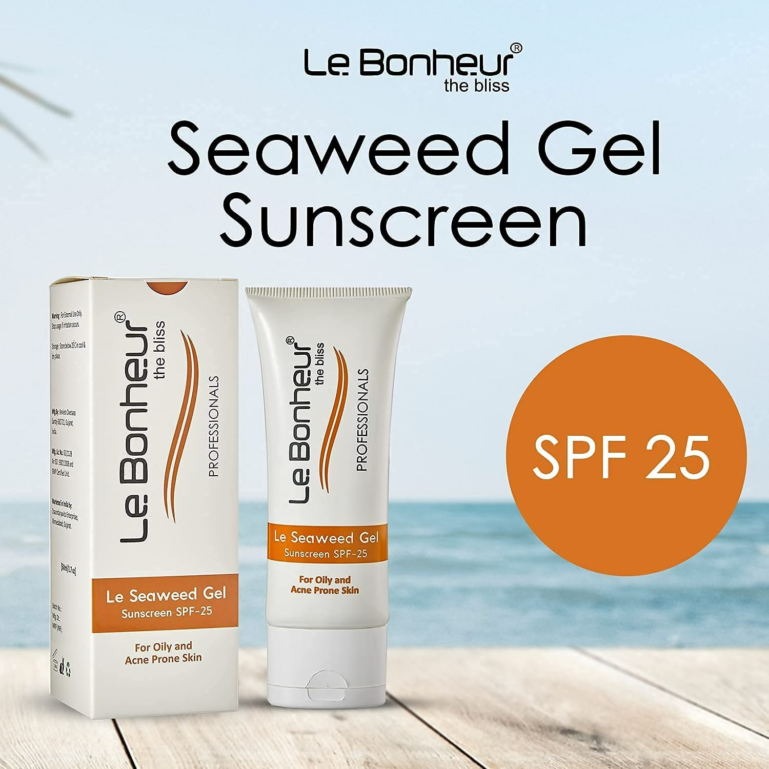 Le Bonheur Seaweed Gel Sunscreen SPF 25 For Skin Fairness | Grocsy