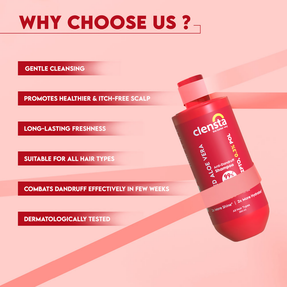 Clensta Red Aloe Vera Anti-Dandruff Shampoo | Grocsy