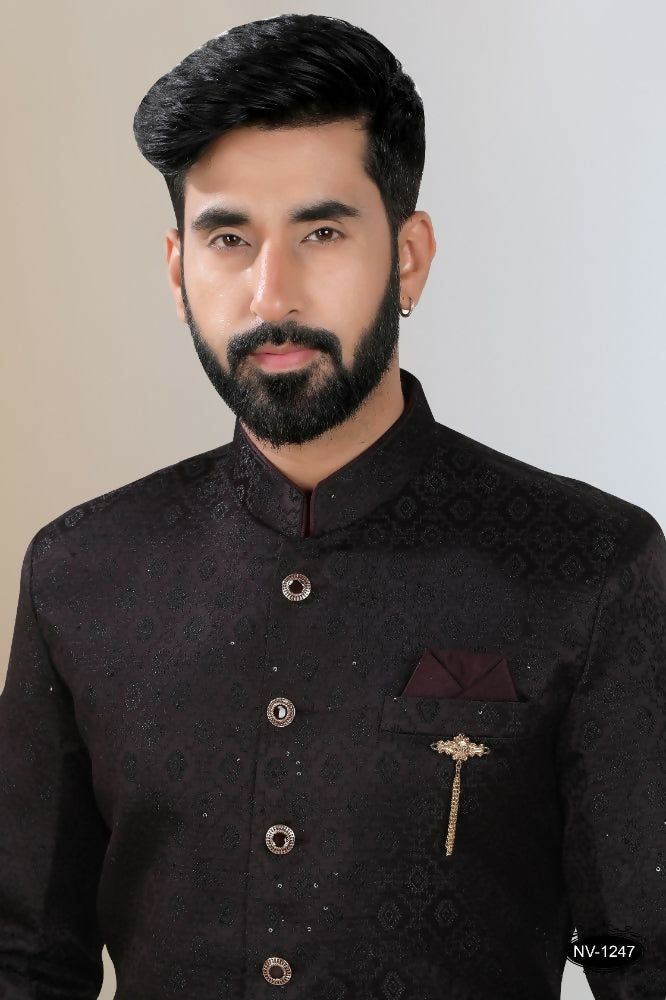 Joban Fashion Men's Blackish Wine TR Kurta with Pyjama | Grocsy