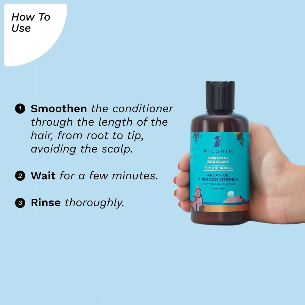 Pilgrim Korean Argan Oil Hair Conditioner with White Lotus & Camellia | Grocsy