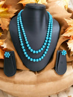 Inhanns Everyday Workwear Pearl Set (Double Layered Pearls) - Sea Blue | Grocsy